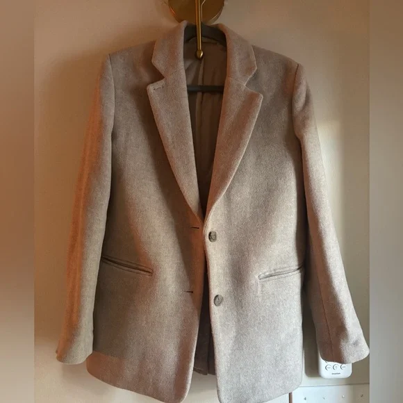& Other Stories wool taupe oversize blazer - Picture 3 of 10